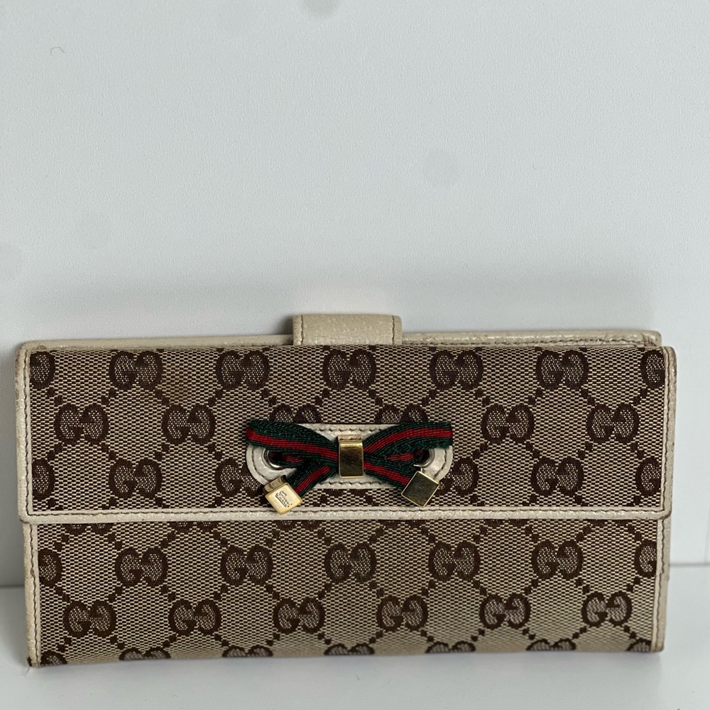 Gucci canvas cherry line wallet